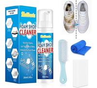 Shoe Cleaner, 200ml White Trainer Cleaner, Shoe Cleaning Kit with Brush, Sneaker Cleaner for Removing Stains and Dirt, Trainer Cleaning Kit for White Shoes, Leather, Knit, Boots, Canvas, Suede Cleaner
