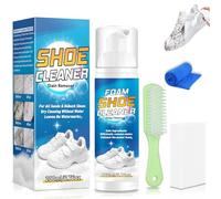 Shoe Cleaner Foam 200ml, White Trainer Cleaner With Brush & Cloth, Deep Cleaning Formula and Shoe Cleaning Kit for Suede, Leather, Knit, Boots, Canvas, PU (xzpmqjj-w01)