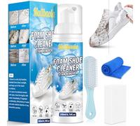 Shoe Cleaner Kit, 200ml White Trainer Cleaner, Sneaker Cleaner Removes Dirt & Stain, Shoe Cleaning Kit with Brush, Trainer Cleaning Kit for White Shoes, Knit, Canvas, Leather, Boots, Suede Cleaner