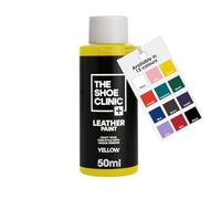 Shoe Clinic Leather Shoe Paint | Quick Drying Finish | Durable, Flexible, Scratch & Peel Resistant | Leather Paint For Customising & Painting Trainers, Sneakers & Leather Footwear (Yellow 50ml)