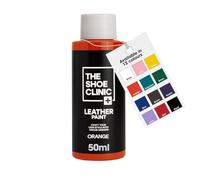 Shoe Clinic Leather Shoe Paint | Quick Drying Finish | Durable, Flexible, Scratch & Peel Resistant | Leather Paint For Customising & Painting Trainers, Sneakers & Leather Footwear (Orange 50ml)