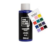 Shoe Clinic Leather Shoe Paint | Quick Drying Finish | Durable, Flexible, Scratch & Peel Resistant | Leather Paint For Customising & Painting Trainers, Sneakers & Leather Footwear (Blue 50ml)