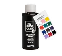Shoe Clinic Leather Shoe Paint | Quick Drying Finish | Durable, Flexible, Scratch & Peel Resistant | Leather Paint For Customising & Painting Trainers, Sneakers & Leather Footwear (Black 50ml)