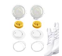 Shoe Clips for Sneakers | Elastic Shoe Lock with Quick Release, Quick Closure Reinforced Replacement for Sneakers Boots Walking Running Men Women Adults Children, White, Fare riferimento alla