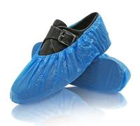 Shoe Covers Disposable Waterproof Non Slip Blue Overshoes with Elasticated Ankle, One Size Fits UK 3-13 for Tradespeople and Home Visits, Pack of 30
