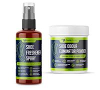Shoe Deodorizer Spray & Foot Powder Bundle (200ml + 100g) | Odor Eliminating Shoe Spray & Antibacterial Shoe Smell Remover | Antifungal Foot Powder | Shoe Spray Odor Control