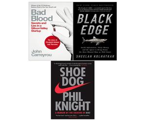Shoe Dog, Bad Blood, Black Edge 3 Books Collection Pack Set Secrets and Lies New