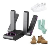 Shoe Dryer with Intelligent Timer, 360° Surround Wind, 4 Dry Racks, Glove Dryer, Folding Design for Winter Shoes, Socks, Hats, Gloves, Ski Boots ()