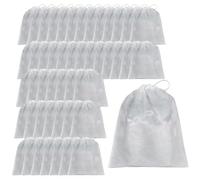 Shoe Dust Bags Non Woven - 50Pcs Drawstring Storage Covers, Anti Yellowing Shoe Protector Pouches, Breathable Fabric Wrap Set | Effective Storage Solution For Footwear Protection Against Dirt Sunlight
