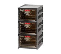 Shoe Folding Storage Box, Stackable Transparent Shoe Box, Foldable Dustproof Footgear, With Multi-Layer Organization, Slim And Stable Build, 25.8x34.8x54.4cm, For Doorway, Bedroom, Living Room