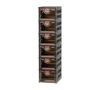 Shoe Folding Storage Box, Stackable Transparent Shoe Box, Foldable Dustproof Footgear, With Multi-Layer Organization, Slim And Stable Build, 25.8x34.8x54.4cm, For Doorway, Bedroom, Living Room