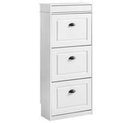 Sobuy Fsr94-Wg, Shoe Rack Cabinet With 3 Flip Drawers Slim Shoe Storage Cabinet,white,w53.5Xd24Xh119.5