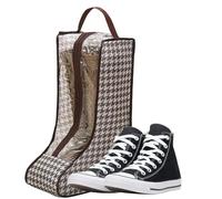 Shoe Holder for Tall Boots - PVC 28x20x48cm | D-e Shoes Organizer Transparent with Breathable Checkered Zipper for Women | Travel Dustproof Pa-ra Alma, Long style, Consulte la