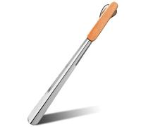 Shoe Horn Long Handled, Metal Shoe Horn, 51 Cm Extra Long Shoehorn, Lazy Shoes Helper With Wood Handle, Stainless Steel Shoehorn, Strong Boot Horns For Men Women The Elderly Kids