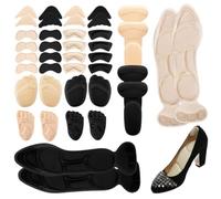 Shoe Inserts for Shoes Too Big, Shoe Size Reducer Inserts, 20 Pairs Heel Cushion Pads, Includes Adjustable Toe Fillers, Shoe Inserts for Shoes Too Big, Heel Inserts for Ladies Shoes Daily Wear