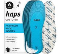 6 Pair Pack Set Actifresh Hygienic Shoe Insoles with Swiss Antibacterial Technology by Sanitized | Made in Europe | Cut to fit | Kaps