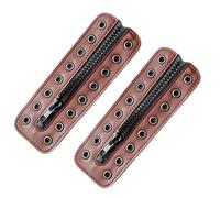 Shoe Lace Zippered Inserts Waterproof PU Leather Shoelace Inserts with 8 Holes for Boot Footwear Accessories PU Leather Insert