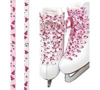 Shoe laces,Hockey Skate Laces,Figure Skating Skate Shoes Non-Slip Shoelaces,For Skates,Roller Derby,Hockey And Ice Skates,Length 240cm/260cm With Drill,1 Pair. ( Color : Pink Love Heart , Size : 260cm