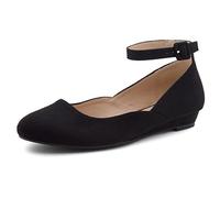 Shoe Land SL-August Women's Classic Low Wedge Closed Toe Casual Walking Shoes, 1836black, 9 UK
