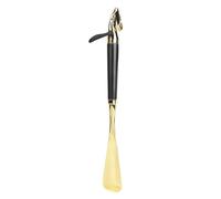 Shoe Lifter, Horse Head Exquisite Elegant Universal Handled Shoehorn Long Beech Handle Imported Birch Brown/Black for Women Gift Gold-Plated Alloy Steel(Black 32CM Horse Head Shoehorn)