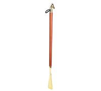 Shoe Lifter, Horse Head Exquisite Elegant Universal Handled Shoehorn Long Beech Handle Imported Birch Brown/Black for Women Gift Gold-Plated Alloy Steel(Brown 55CM horse head shoehorn)