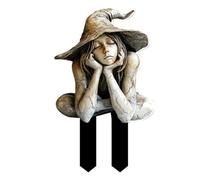 Shoe Men Arch Support 2D Flat Small Witch Girl/Pumpkin Man Decorative Stakes Outdoor For L Awn Yard Halloween Outdoor Decorations (D, A)