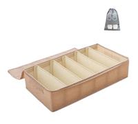 Shoe nizer Box, Holds Up to 6 Pairs, Clear Lid with Handles, 60x33x14cm, Bedroom Entrance Closet Storage, 2 Pack Beige Shoe Storage Containers