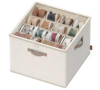 Shoe organisers with adjustable dividers and stackable lid, Beige / 1