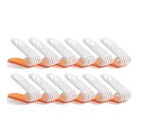 Shoe Organizer Storage Rack, Adjustable Height 5-15cm, Space-Saving Shoe Stacking Solution for Flat Shoes, High Heels, and High-Top Sneakers, 10 Packs