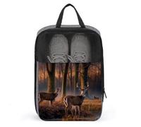 Shoe Organizer with Handle Travel Bags Portable Travel Shoe Storage Bag Travel Nature Wild Animal Deers Printed Shoe Bags for Men Women, style, One Size, Shoe Bags