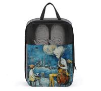Shoe Organizer with Handle Travel Bags Travel Two People on Chairs Printed Shoe Bags for Travel And Daily Use Storage Pouch, style, One Size, Shoe Bags