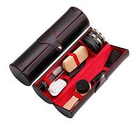 Shoe Polish Kit Cleaning Cleaning Shine Care Barrel Set For Leather With Brush Travel Case Luxury Premium Soft Horsehair Bristle Dauber, Wooden Applicator, Shoehorn, Cloth 11 Piece