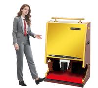 Shoe Polishing Machine Automatic Sensor, Dual Brush Heads for Leather Shoes, 1200W Copper Motor, Large 150ml Wax Reservoir, Quiet Tita-nium Alloy Body, Great for Hotels, Corporate Office(Gold)