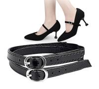 Shoe Posts with Invisible High Heels Invisible Hunks for High Heels, Flexible Shoe Straps | Fixed Elastic Straps Against Falling Off Heel, Buckle Ankle Straps, Black, Consulte la descripción