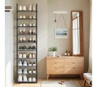 Shoe Rack, 10 Tier Shoe Shelf, Shoe Storage Organizer, Grey