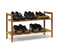Shoe rack 2 Shelves Lightweight Shoe Storage Rack Wooden Shoe Bench Oiled Wood