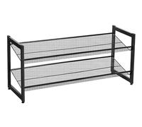 Shoe Rack 2 Tier Metal Steel Mesh Storage Stand, Multi-Functional Shoe Tower Shelf, Shoe Storage Organiser for Living Room, Entryway, Hallway and Cloakroom, Freestanding Elegant Mesh Design ( 2 Tier )