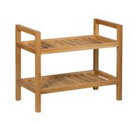 Shoe Rack, 2 Tier Stackable Wooden Shelf Organiser, Narrow Oak Shoe Storage Rack