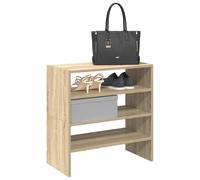 Shoe Rack 2pc Sonoma Oak Engineered Wood 60x30x30.5cm Stackable/Side-by-Side 2x
