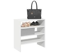 Shoe Rack 2pcs Stackable White Engineered Wood 60x30x30.5cm Entry Shelves Set UK