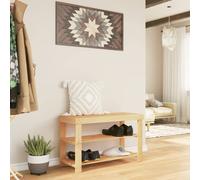 Shoe Rack 3-Tier Bamboo Natural 70x27.5x45cm Wooden Finish Bench SturdySeat100kg