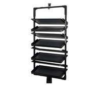 Shoe Rack 360°Rotating Pull-Out Organizer for Closet Shoe Cabinet,Adjustable Height Retractable Metal Stackable Shoe Rack, Vertical Shelf Organizer for Small Bedroom Closet, Space Saving Storage, Blac