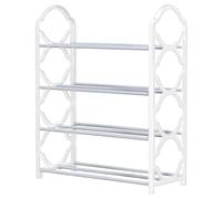 Shoe Rack,4 Tier Shoe Rack Minimalist Shoe Shelf Detachable Heavy Duty Shoe Organizer Punch-Free Floor Shoe Rack for Home Dorm Hallway, White