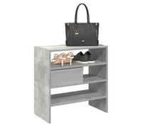 Shoe Rack 60x30x30.5cm Concrete Grey Engineered Wood Stackable Compact Entryway