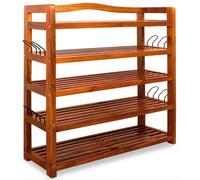 Shoe Rack Acacia Wood 5 Shelves