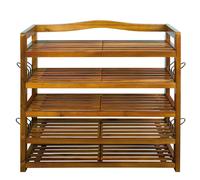 Shoe Rack Acacia Wood 5 Shelves 85x26x80cm