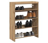 Shoe Rack Artisan Oak 60x25x81 cm Engineered Wood Slim Entryway Shelf with Top