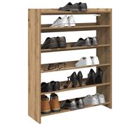 Shoe Rack Artisan Oak 80x25x100cm Engineered Wood Slim Entryway Unit Top Shelf.