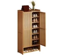 Shoe Rack Bamboo Shoe Cabinet with Spacious Worktop, 6/7/8 layers Shoe Storage Cabinet with Doors, Multi-layer Storage Shelves Space-Saving for Hallway Living Room Bedroom