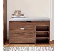 Shoe Rack Bench - Entryway Shoe Storage Organizer with Hidden Shelf, Narrow Design, Large Capacity, Detachable Baffle, Stylish Shoe Cabinet with Seat for Home Use.